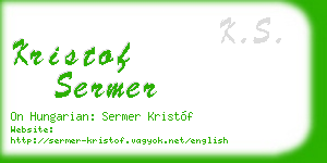 kristof sermer business card