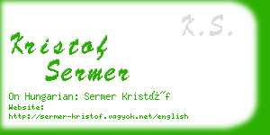 kristof sermer business card